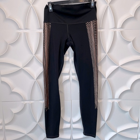 Puma Pants - Puma metallic gold atheletic black legging sample size M